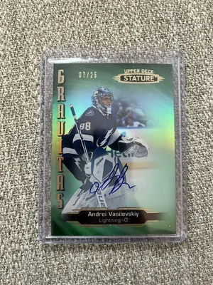 Андрей Василевский 2020-21 Upper Deck Stature Gravitas Green Auto /25 | eBay картинки