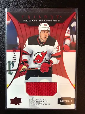 2019-20 Trilogy Rookie Premiere Никита Гусев Девилз Джерси / 499 | eBay картинки