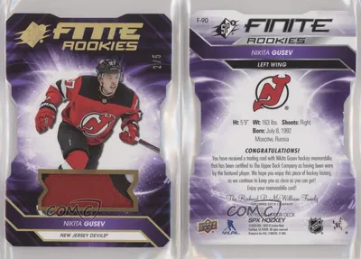 2019-20 SPx Finite Die-Cuts Rookies Achievement / 5 Nikita Gusev Rookie Patch RC | eBay картинки