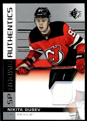 2019-20 SP ROOKIE АУТЕНТИЧНЫЕ ДЖЕРСИ Никита Гусев New Jersey Devils #124 R37 | eBay картинки