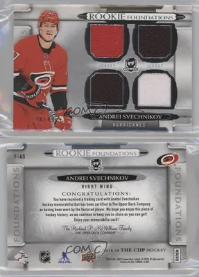 2018-19 Upper Deck The Cup Foundations Jerseys/49 Андрей Свечников Rookie RC | eBay картинки