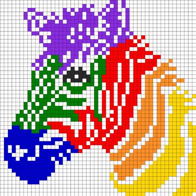 Сложные картинки по клеточкам для лд | Cross stitch designs, Rainbow zebra,  Cross stitch patterns картинки