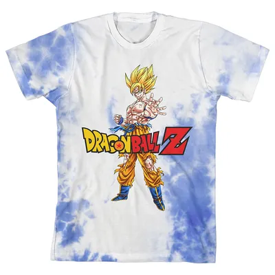 Dragon Ball Z Super Saiyan Goku and Logo Youth Blue Cloud Wash Graphic Tee-XL - Walmart.com картинки