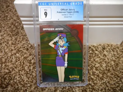 Офицер Дженни Покемон Топпс 2000 СЕРЕБРЯНАЯ ФОЛЬГА cgc 9 MINT карта psa Серия 3 HV17 | eBay картинки