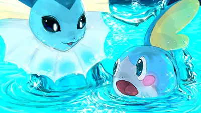 Sobble and Vaporeon Pokemon Sword and Shield 4K Wallpaper #23 картинки