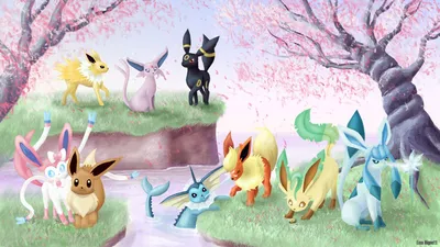 Eeveelutions Обои HD Скачать бесплатно. | Eevee wallpaper, Милые обои покемонов, Покемон иви картинки