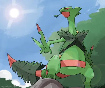 Mega Sceptile by nganlamsong | Покемоны, Покемоны драконьего типа, Крутые обои покемонов картинки