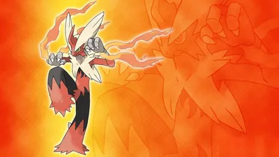 Скачать Mega Blaziken Orange Vector Art Wallpaper картинки