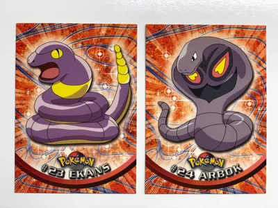 Pokemon Arbok # 24 Ekans # 23 Topps TV Animation Trading Cards Series 1 Почти как новый | eBay картинки