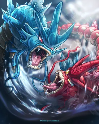 Gyarados vs Shiny Gyarados x Pokemon Fan Art by TomislavArtz | Pokemon gyarados, Pokemon fan art, Cool pokemon wallpapers картинки