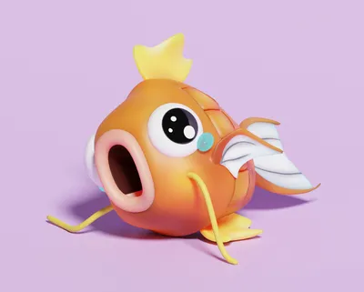 3D Doodle - Self Aware Magikarp - Завершенные проекты - Сообщество художников Blender картинки