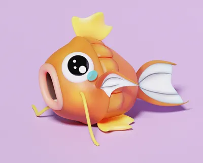 3D Doodle - Self Aware Magikarp - Завершенные проекты - Сообщество художников Blender картинки