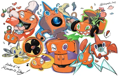 rotom, rotom phone, rotom dex, rotom, rotom и еще 5 (покемонов), нарисованных mochako_(motyako_1005) | Данбуру картинки