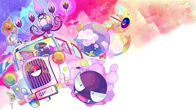 Pokemon illustration #Pokémon #Gastly #Gengar #Rotom #Drifblim #Candelure #Lunatone #1080P #wallpaper #hdwallpape… | Призрачный покемон, Милые обои покемонов, Покемоны картинки