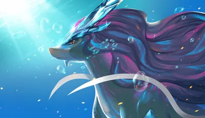 Suicune, Luxia T на ArtStation по адресу https://www.artstation.com/artwork/A0yny | Покемон дракон, виды покемонов, милые обои покемонов картинки