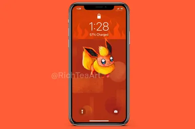 Flareon Wallpaper ЦИФРОВАЯ СКАЧАТЬ Pokemon Sperrbildschirm - Etsy Австрия картинки