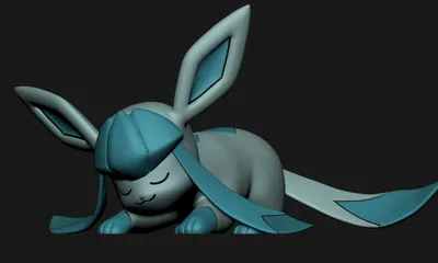 STL-Datei Pokemon - Schlafendes Glaceon・3D-Druckvorlage zum Herunterladen・Культы картинки