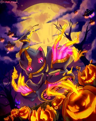 Twitter 上的 Tisami：\"Мега Банетт, король Хэллоуина. #halloween #digitalart # pokemon #ghost #puppet #doll #cursed #pumpkin #ghostpokemon #spooky #claws #gengar #pumpkaboo #sableye #mimikyu #duskull #lampent #spiritomb # дух #рисунок #фанарт #арт ... картинки