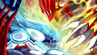 Pokemon Omega Ruby Alpha Sapphire Mega Battle Kyogre Groudon Fanart by Kawacy Deviant Art картинки