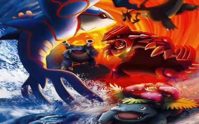 Kyogre Pokemon Blastoise Pokemon Groudon Pokemon Venusaur Pokemon Charizard Pokemon Обои - Разрешение: 1440x900 - ID: 83714 - wallha.com картинки