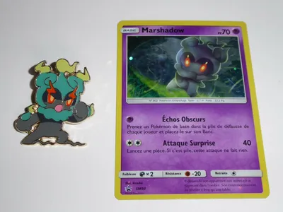 Мавин | Карточка Pokémon POKEMON - Marshadow PV 70 SM93 holo + Pins - FR картинки