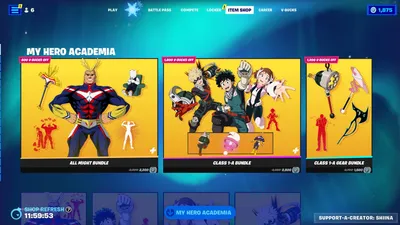 Все скины My Hero Academia в Fortnite Глава 4 Сезон 1 картинки