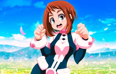 Обои аниме, герой, манга, japanese, seifuku, Boku no Hero Academy, by gevdano, Uraraka Ochako картинки на рабочий стол, раздел сёнэн - скачать картинки