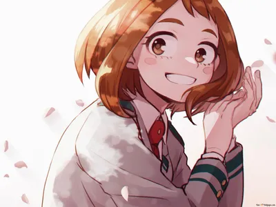 Ochako uraraka happy - моя геройская академия HD обои скачать картинки