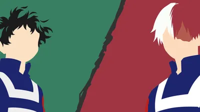 Wallpaper ID: 106781 / Boku no Hero Academia, Izuku Midoriya, Midoriya  Izuku, Todoroki Shōto, anime boys, minimalism free download картинки