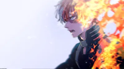 ID обоев: 113426 / Boku no Hero Academia, аниме, огонь, Тодороки Сёто, цифровое искусство, произведение искусства скачать бесплатно картинки