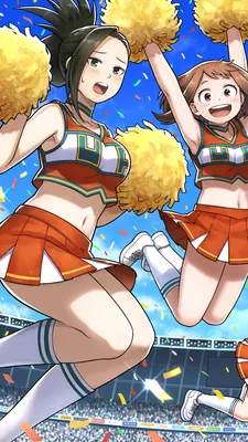 Скачать бесплатно обои ID: 432619 / Anime My Hero Academia Phone Wallpaper, Momo Yaoyorozu, Карие глаза, Каштановые волосы, Чирлидерша, Черные волосы, 750x1334 скачать бесплатно картинки