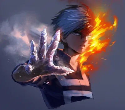 3397x3006 / Shouto Todoroki, Голубые глаза, Boku no Hero Academia, Моя геройская академия, Огонь, Аниме - Coolwallpapers.me! картинки