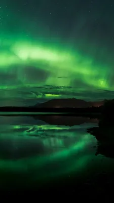 Aurora Borealis Northern Lights Panorama Alaska 4K Ultra HD Mobile Wallpaper картинки