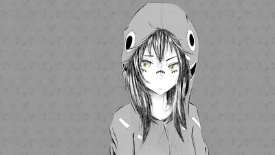 Скачать Dark Anime Aesthetic Girl In Hoodie Wallpaper картинки