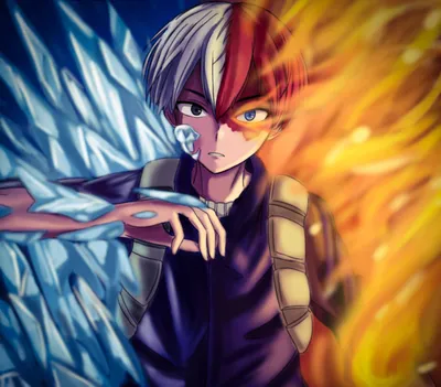 Скачать My Hero Academia Todoroki Half Fire And Ice Обои | Обои .com картинки