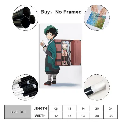 Аниме Boku No My Hero Academia Midoriya Izuku Deku Eri Cosplay Demon Slayer Kamado Nezuko Tanjiro Манга Кроссовер Милая девушка Loli Boy Shonen Холст Плакат Декор в спальню Спорт Пейзаж Офисная комната Dec: картинки