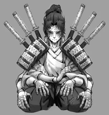 ArtStation - Yoriichi Type Zeroi - \"Kimetsu no Yaiba\" картинки