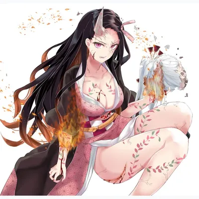 GUANGZHENG Demon Slayer Series Kamado Nezuko Decappointed Daki Pattern Anime DIY Картина маслом / Персонажи экшн-игр / Набор для рисования для начинающих / Украшение дома Настенные обои / Лучшие рождественские подарки: картинки