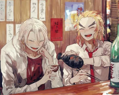 Убийца демонов: Kimetsu No Yaiba Bar Party HD обои скачать картинки