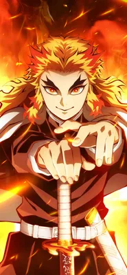 Обои ID: 344427 / Аниме Убийца Демонов: Kimetsu no Yaiba - The Movie: Mugen Train Phone Wallpaper, Kyojuro Rengoku, 1170x2532 скачать бесплатно картинки