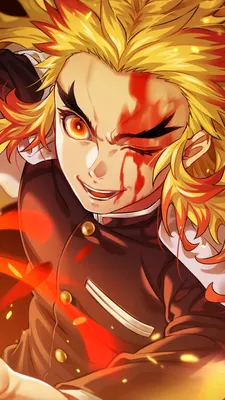 Обои ID: 427913 / Аниме Убийца Демонов: Kimetsu no Yaiba Телефон Обои, Kyojuro Rengoku, 750x1334 скачать бесплатно картинки