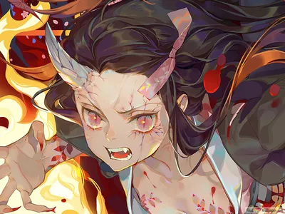 Nezuko Kamado, аниме, демон, убийца демонов, девушка, kimetsu no yaiba, HD обои для рабочего стола картинки