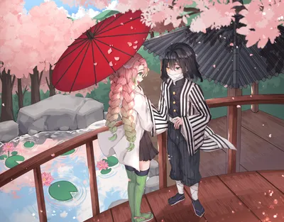 1308449 Убийца демонов: Kimetsu No Yaiba 4K, Obanai Iguro, Mitsuri Kanroji - Rare Gallery HD Wallpapers картинки