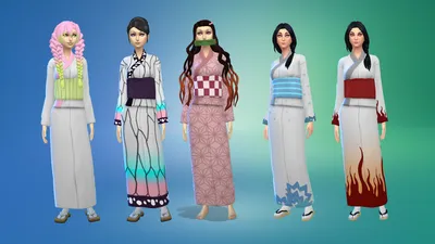 Mod The Sims - Adult Female Yukata Recolor - Demon Slayer картинки