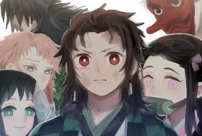 Demon Slayer Wallpaper with Sabito Mask - Kimetsu No Yaiba Wallpaper картинки