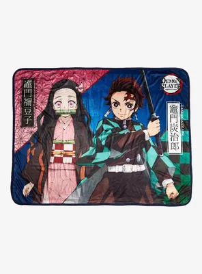 Убийца демонов: Kimetsu no Yaiba Nezuko \ u0026 Бросок панели с узором Tanjiro | BoxLunch картинки