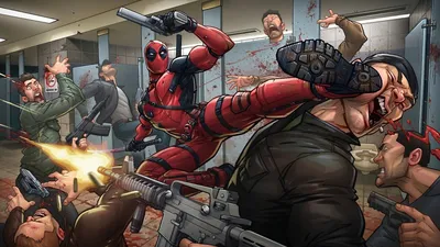 Обои 4k Deadpool Fighting Marvel Comics 4K обои обои картинки