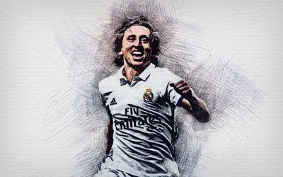 Скачать обои 4k, Luka Modric, Croatian football team, artwork, Modric, soccer, footballers, drawing Modric, Croatia National Team для монитора с разрешением 3840x2400. Высококачественные обои HD картинки картинки