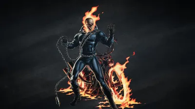 ID обоев: 142296 / Ghost Rider, Marvel Comics, иллюстрация, комиксы, цифровое искусство, огонь, цепи, чоппер скачать бесплатно картинки