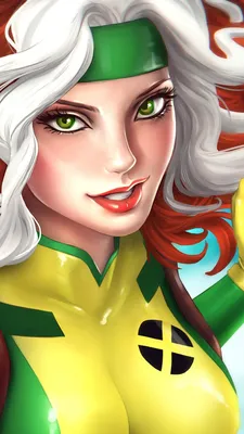 Скачать бесплатно обои ID: 454324 / Comics Rogue Phone Wallpaper, Green Eyes, Rogue (Marvel Comics), Лицо, Белые Волосы, Красные Волосы, 720x1280 скачать бесплатно картинки